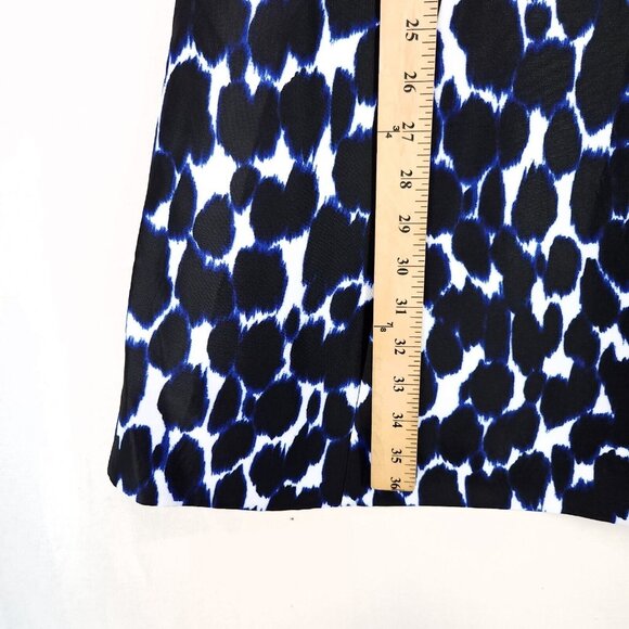 Kate Spade New York Dress Size 2 Mini Fit Flare Blue Leopard Print Pockets - Picture 6 of 12